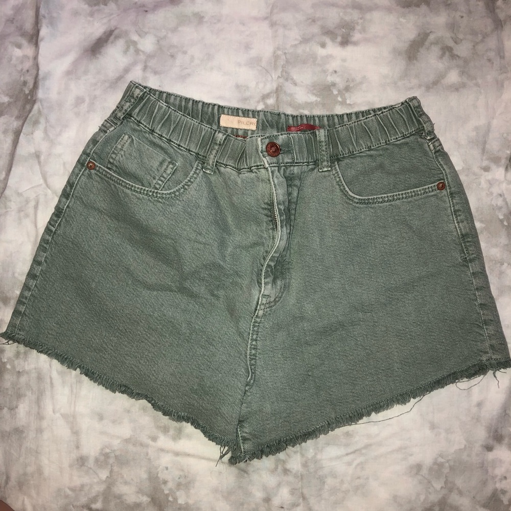 Anthropologie Pilcro and the Letterpress Sage Stretchy Waist Shorts